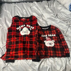 Mommy & Me Matching Plaid Bear Pajama Set